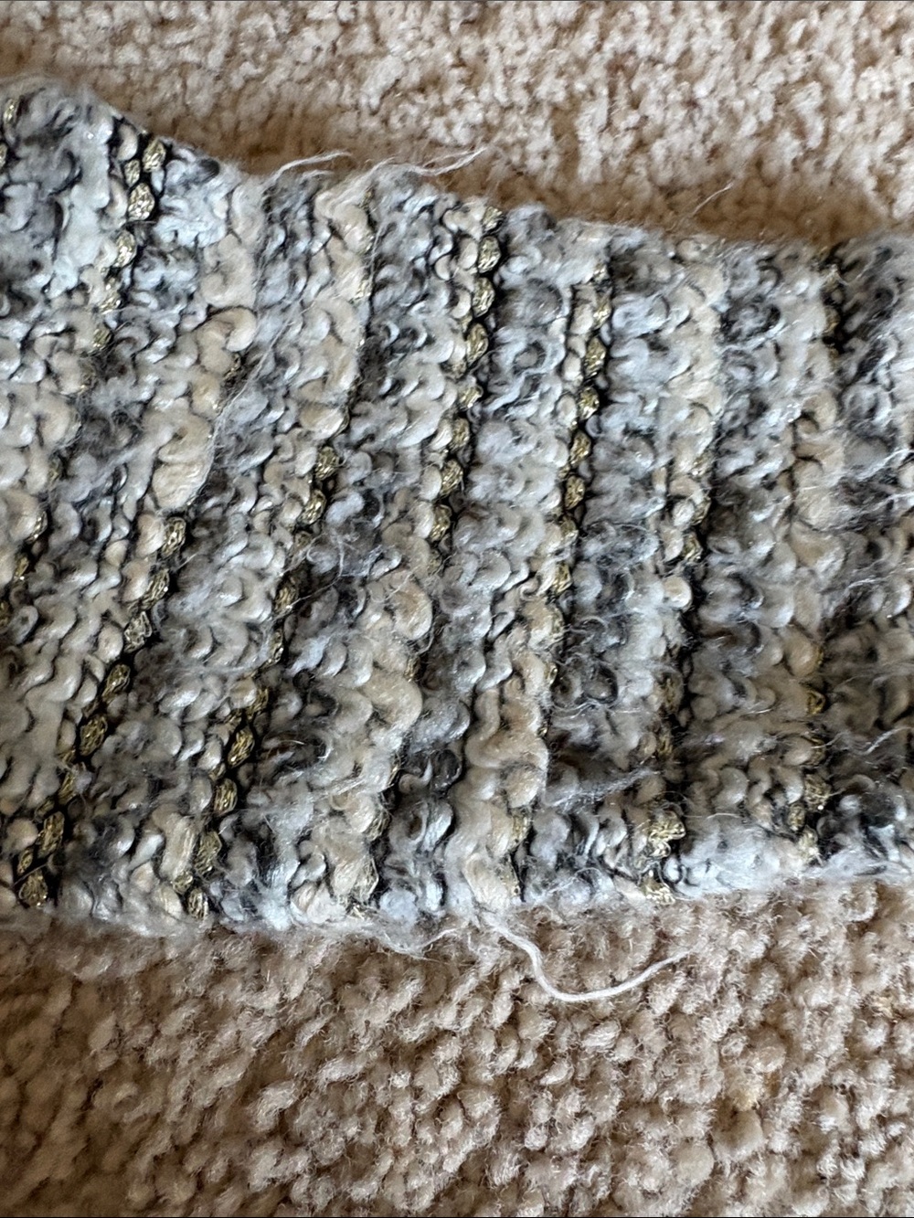 H&M Women's Black and White Textured Bouclé Open Cardigan - Picture 5 of 9